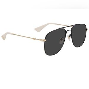 NWT $326 GUCCI SUNGLASSES GG0514S 001 Black/Gold/ Black  Lenses 57-18-140 Unisex